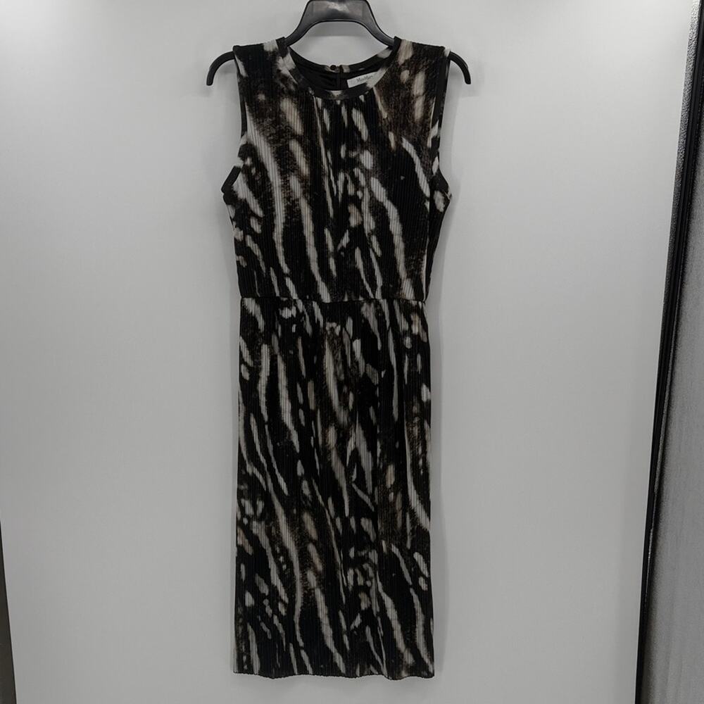 MaxMara Women's Pleated Jersey Dress - Black/White - 10